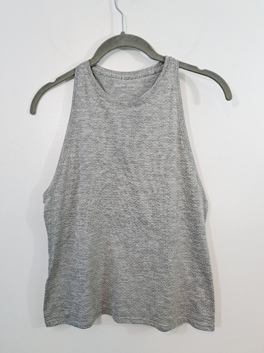 Outdoor Voices Women’s Gray Performance Tank Top Shirt Size M Stretch Gym Yoga